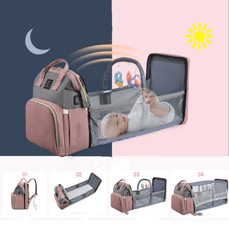 Large Capacity Insulated Mummy Baby Crib Backpack