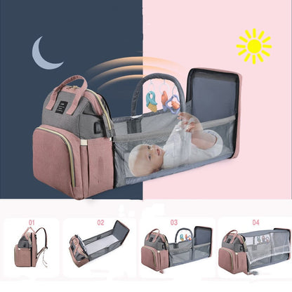 Large Capacity Insulated Mummy Baby Crib Backpack